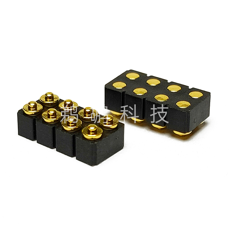 2*4pin弹簧针连接器公母座双排连接器TM013008 - 弹簧顶针_pogopin_充电针_弹簧电极_pogo pin_探针_弹簧针连接器 ...